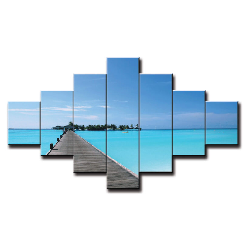 7 dielny obraz na stenu pláž s ostrovom