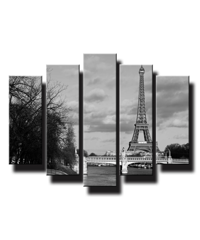 Eiffelova veza v parizi cierno biela