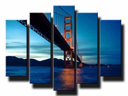 5 dielny obraz na stenu most Golden Gate