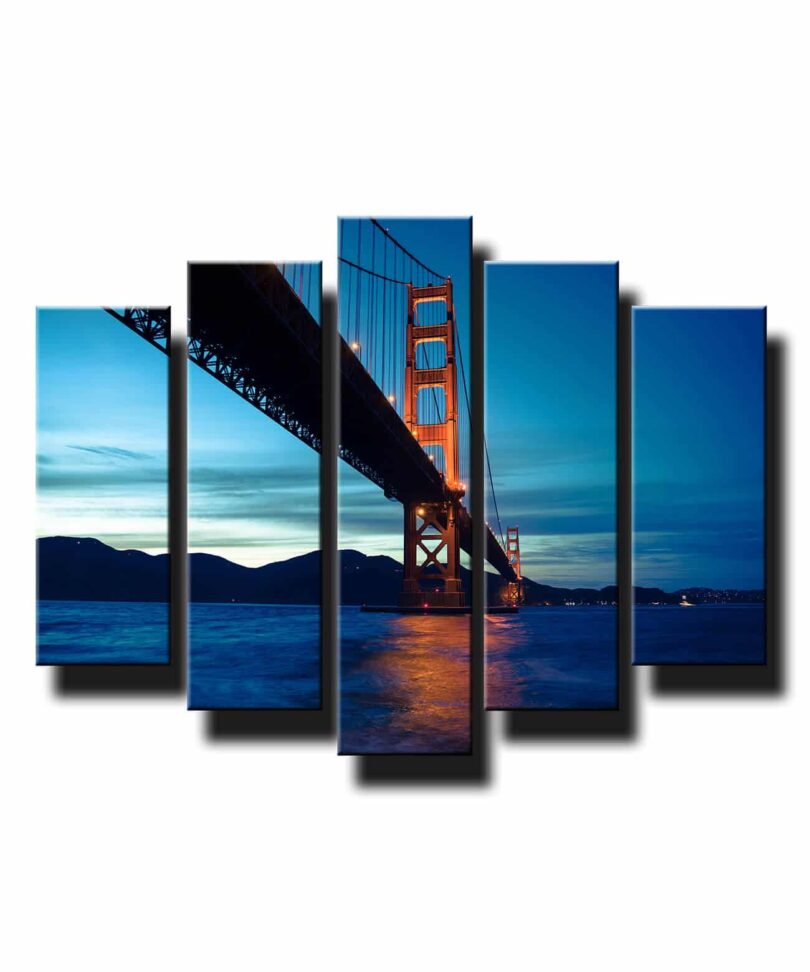 5 dielny obraz na stenu most Golden Gate