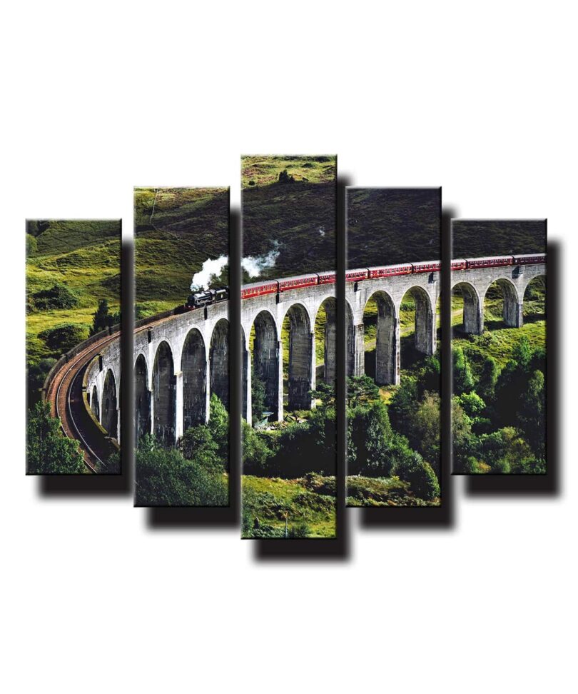 5 dielny obraz na stenu Vlak na moste